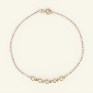 NWT 14k Gold Bezel Setting Diamond Bracelet